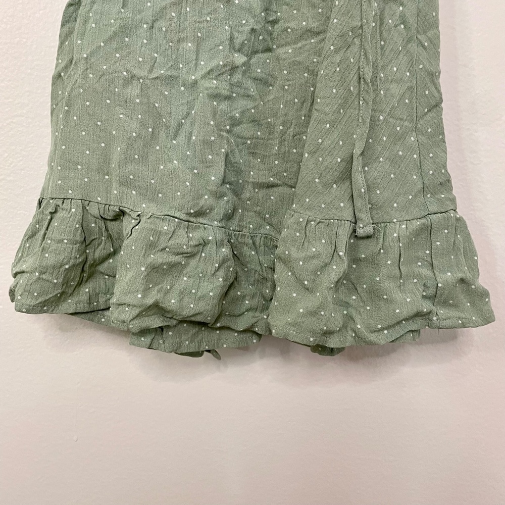 Revolve Mini Wrap Dress in Sage Polka Dot - Picture 12 of 15